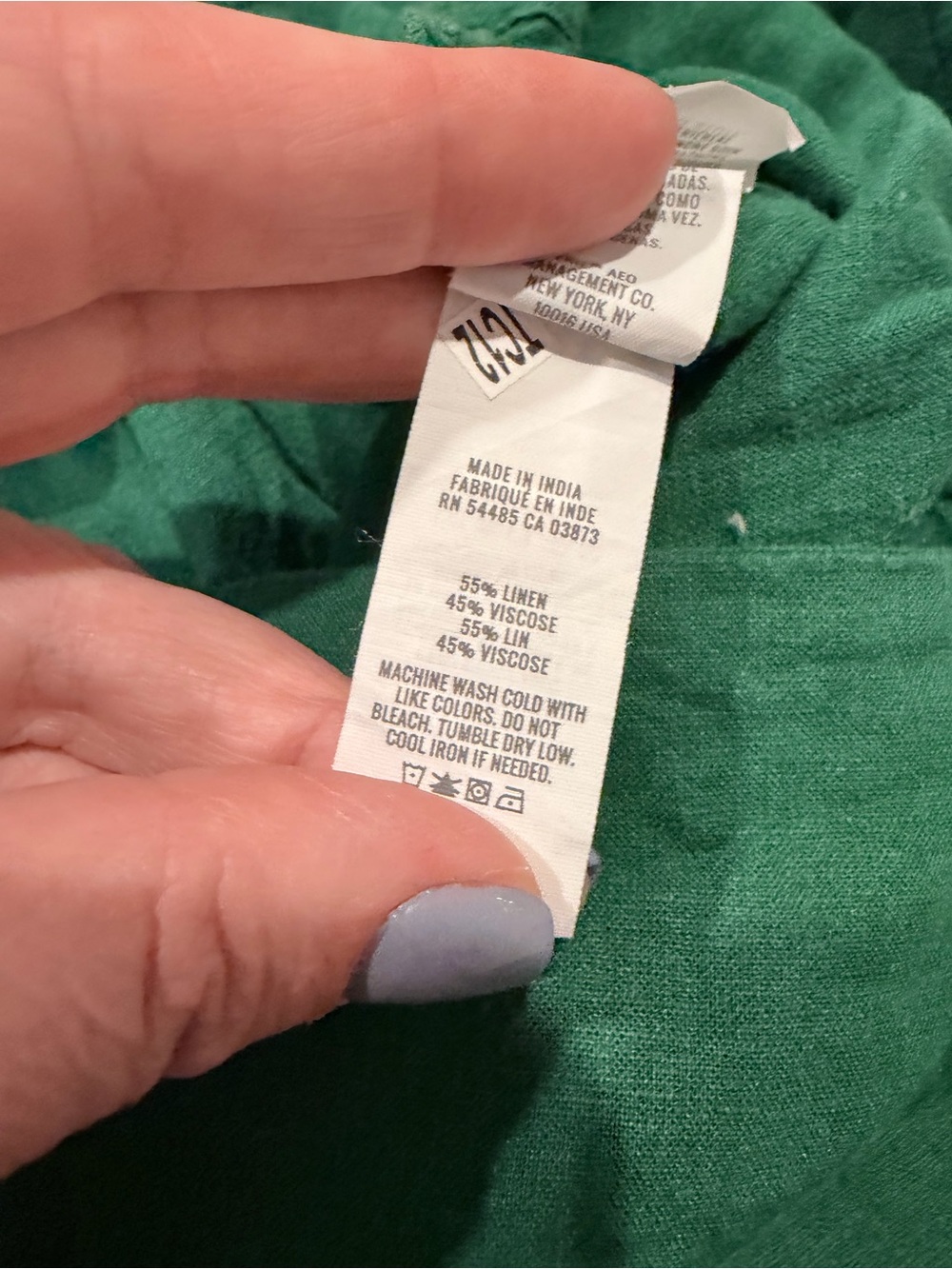Aerie Green Linen Blend Ruffle Babydoll Mini Dress XL Cottagecore - Picture 5 of 8